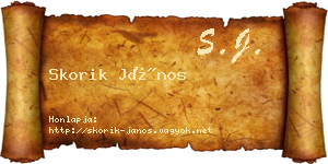Skorik János névjegykártya
